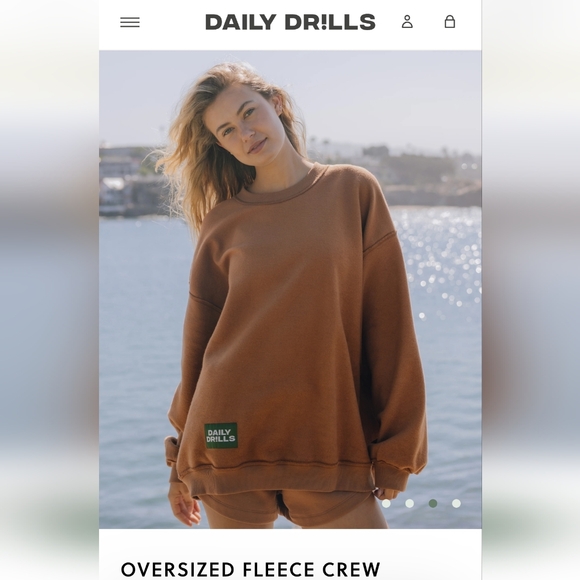 NWT Daily Drills Fleece Set: Oversized Crew And Pants Both XS/S Mousse Color - Picture 3 of 8